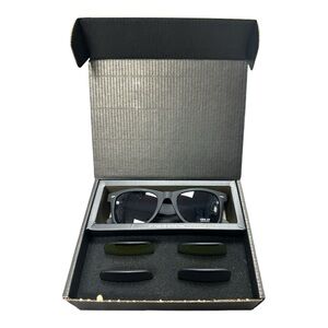 Sunglasses NIB - Stylish Black Frame With Interchangeable Color Lenses